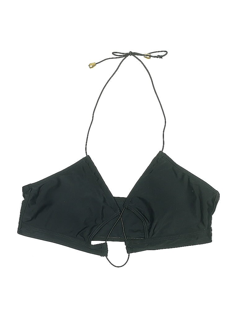 Pre-owned Unbranded Swimsuit Top Black Solid Pattern Swimwear