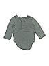 DKNY 100% Cotton Solid Gray Long Sleeve Onesie Size 0-3 mo - photo 2