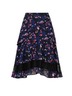 Jason Wu Collective 100% Polyester Floral Black Blue Printed Layer Skirt Size 6 - photo 3