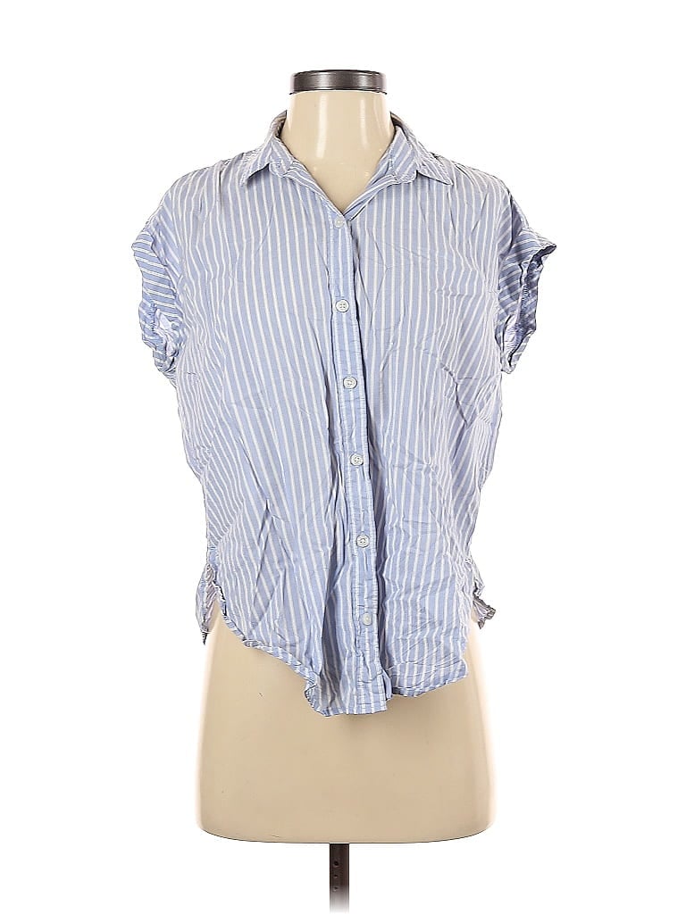 Click to view more detailed imagery on our partner's website Pre-owned Abercrombie & Fitch Short Sleeve Blouse In Blue