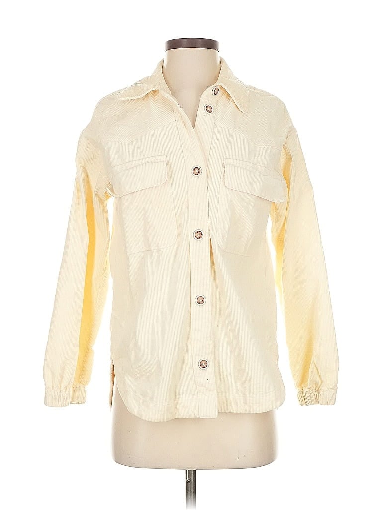 Pre-owned Maeve By Anthropologie Long Sleeve Button Down Shirt In White