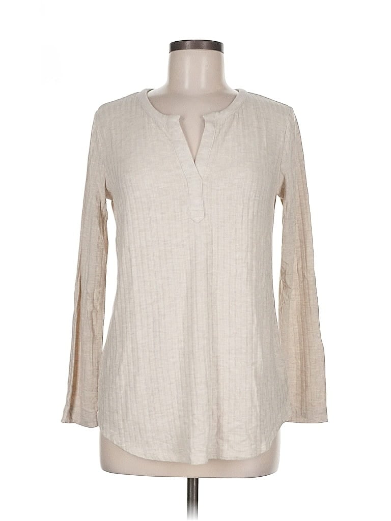 Click to view more detailed imagery on our partner's website Pre-owned Lands' End Long Sleeve Henley Shirt In White