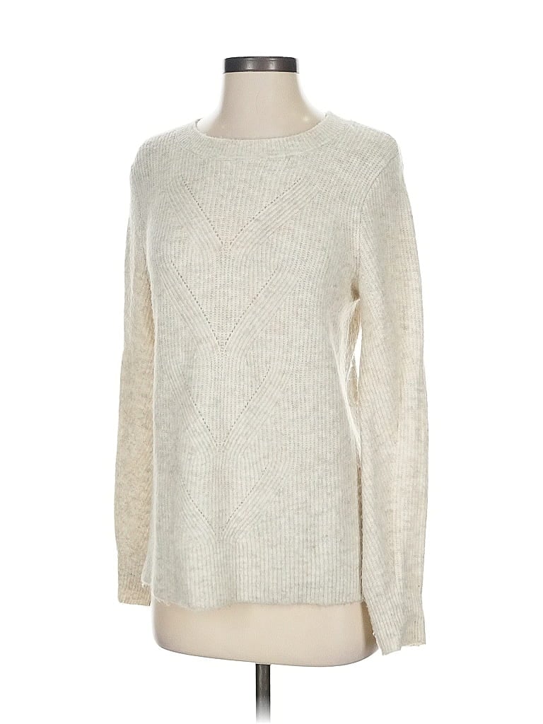 Pre-owned Ann Taylor Loft Pullover Sweater In White
