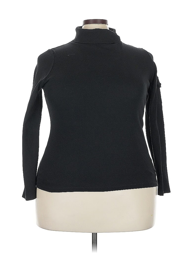 Pre-owned Saint + Sofia Turtleneck Sweater In Black