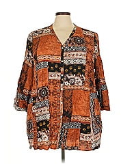 Susan Graver 3/4 Sleeve Button Down Shirt