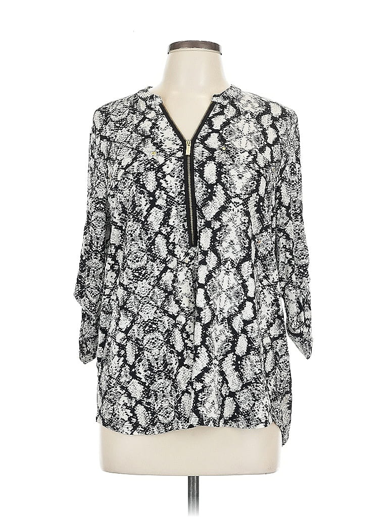 Pre-owned Calvin Klein 3/4 Sleeve Blouse In White