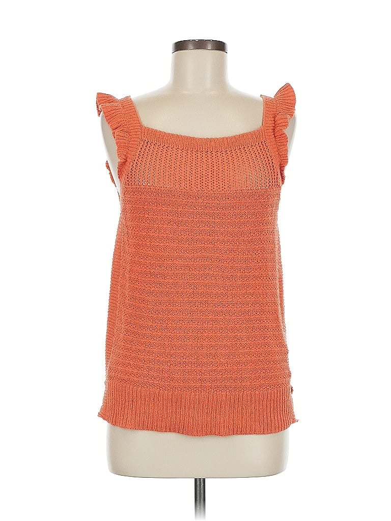 Pre-owned Ella Moss Sweater Vest In Orange