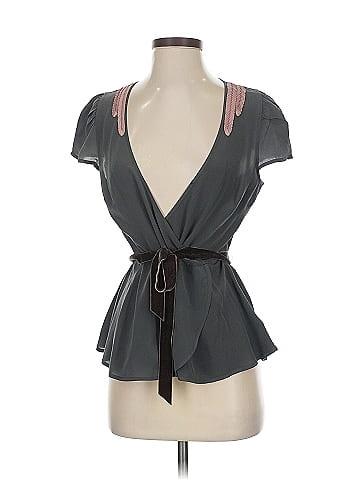 Floreat Short Sleeve Silk Top (view 1)