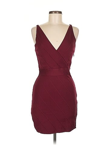 Herve Leger Burgundy Bandage Dress (view 1)