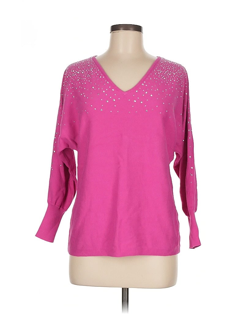 Pre-owned Vince Camuto 3/4 Sleeve Top Pink V Neck Tops