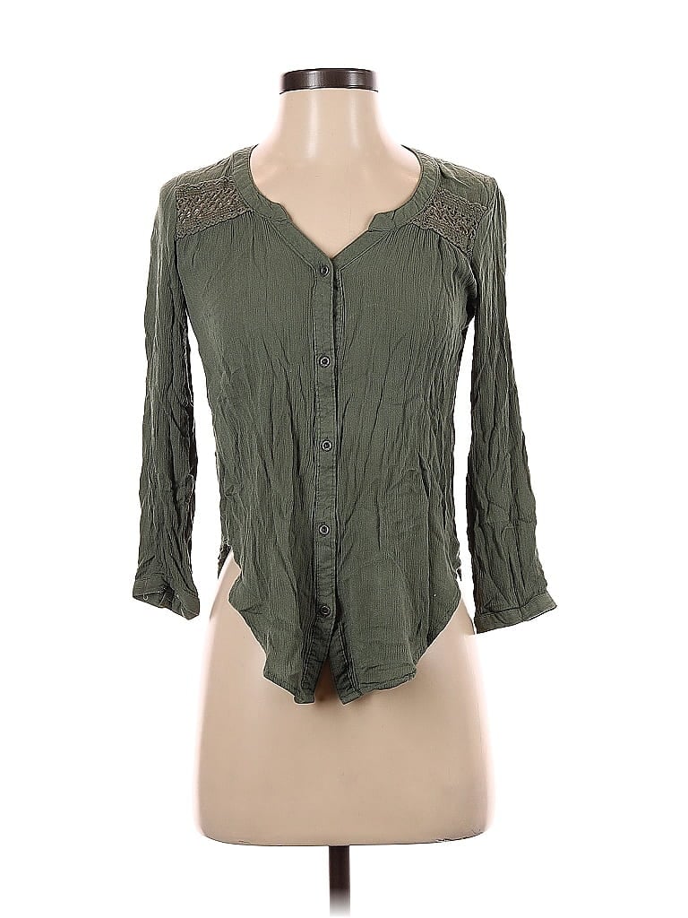 Pre-owned Mudd 3/4 Sleeve Blouse In Green