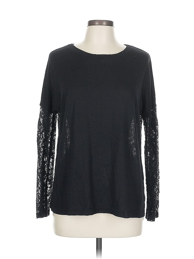 Pre-owned Jack By Bb Dakota Long Sleeve Top Black Crew Neck Tops