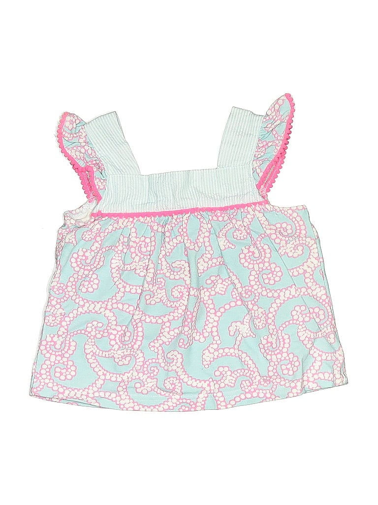 Pre-owned Crown & Ivy Babies' Sleeveless Top Pink Ruffles Neckline Tops