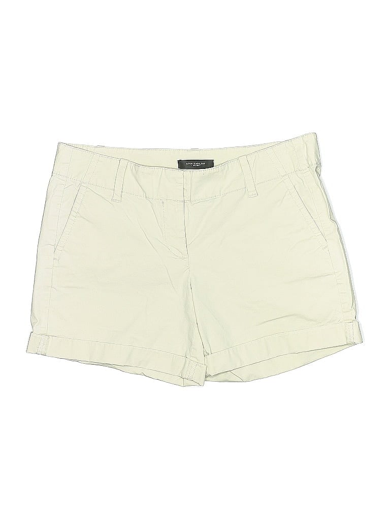 Pre-owned Ann Taylor Khaki Shorts In White