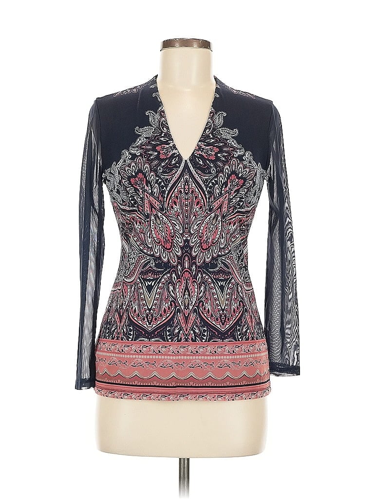 Pre-owned Inc International Concepts 3/4 Sleeve T-shirt In Blue