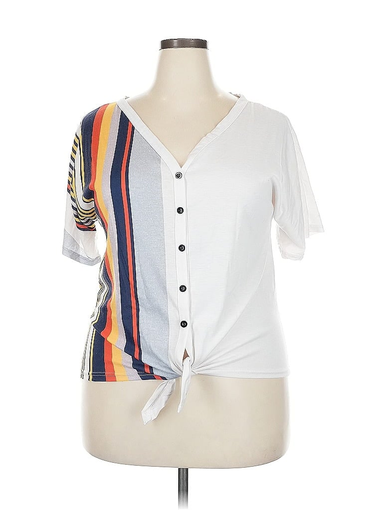 Pre-owned Unbranded Short Sleeve T-shirt In White