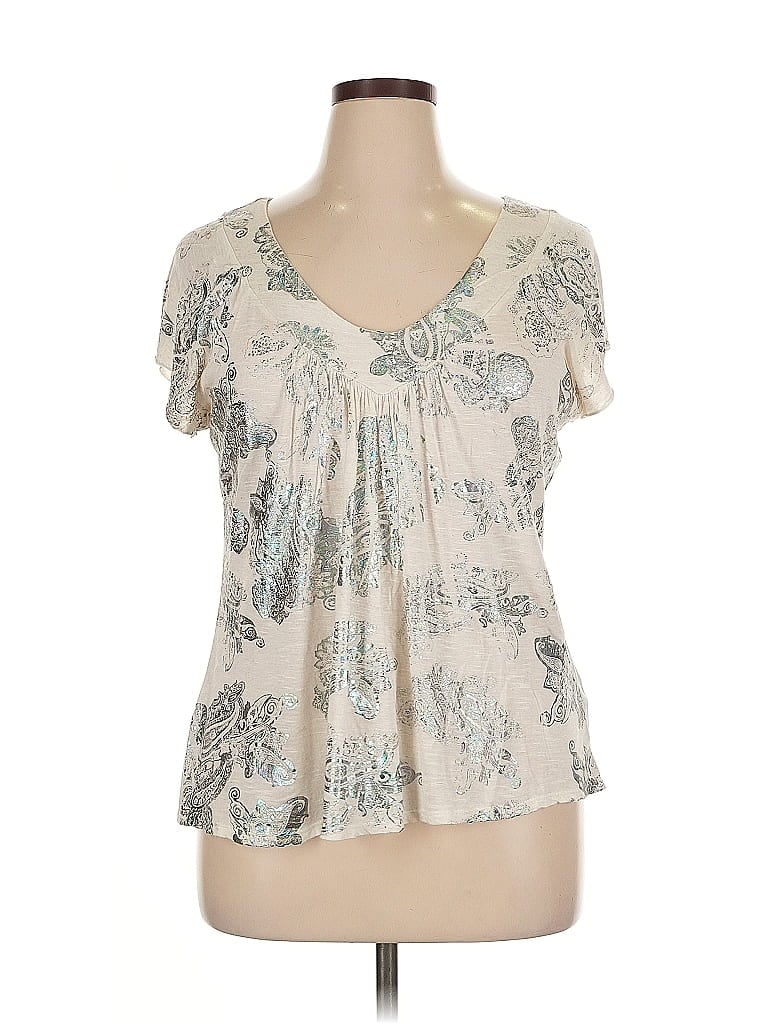 Pre-owned Fashion Bug Short Sleeve Blouse In Silver