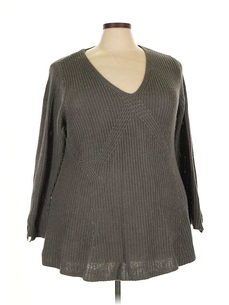 Pre-owned Grace Elements Pullover Sweater In Gray