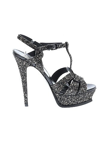 Saint Laurent Ayers Glitter Platform Tribute Sandal Heels 105mm (view 1)