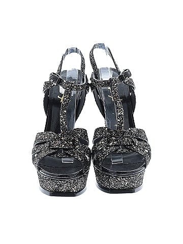 Saint Laurent Ayers Glitter Platform Tribute Sandal Heels 105mm (view 2)