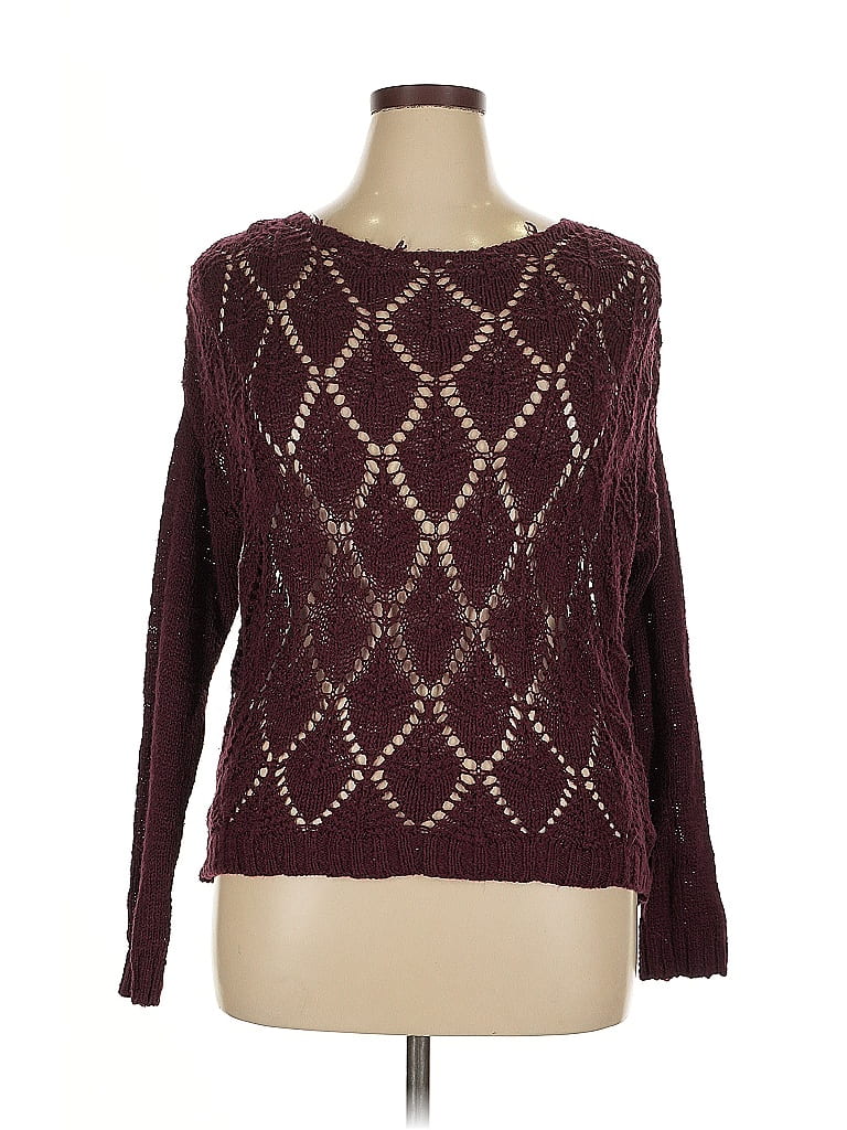 Pre-owned Rewind Pullover Sweater In Burgundy