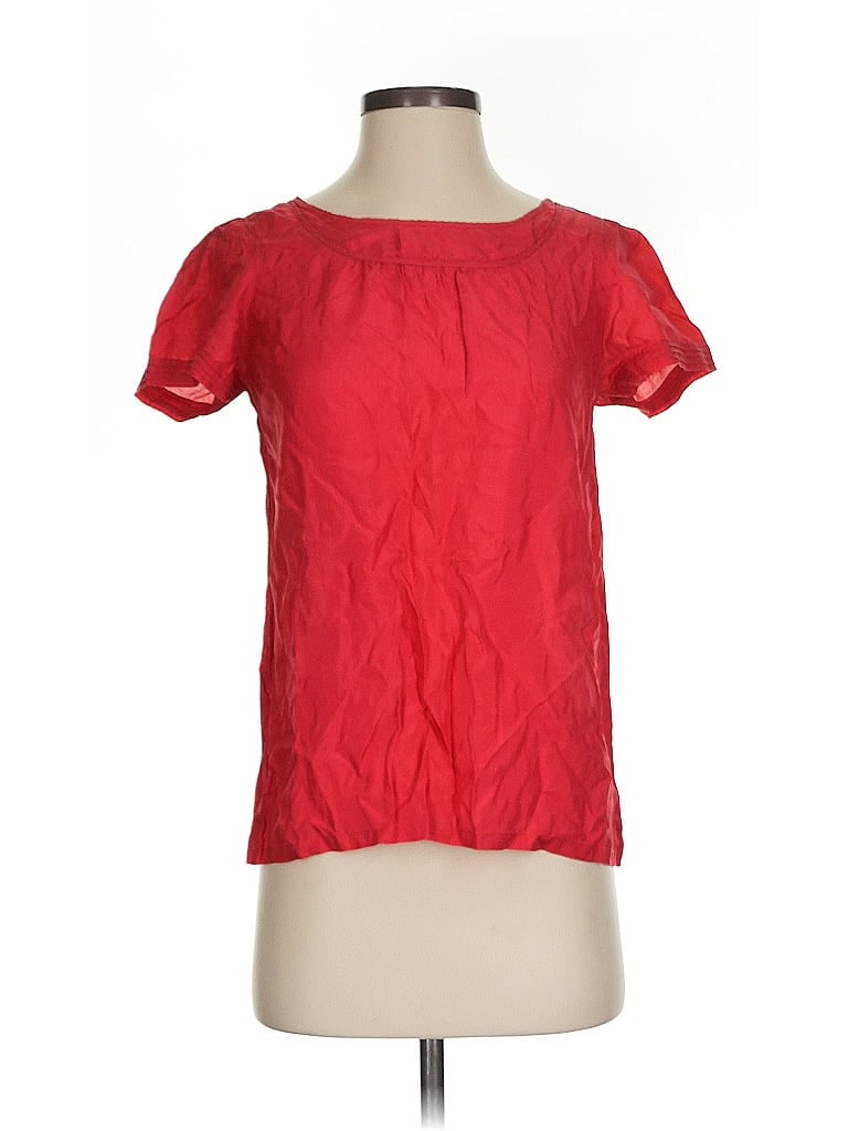 Pre-owned Gap Short Sleeve Blouse In Red