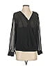 DKNY 100% Polyester Black Long Sleeve Blouse Size S - photo 1