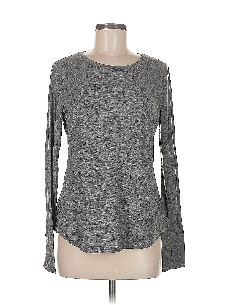 Pre-owned Gap Fit Long Sleeve T-shirt In Gray