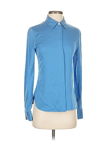 Theory Long Sleeve Silk Top (view 1)