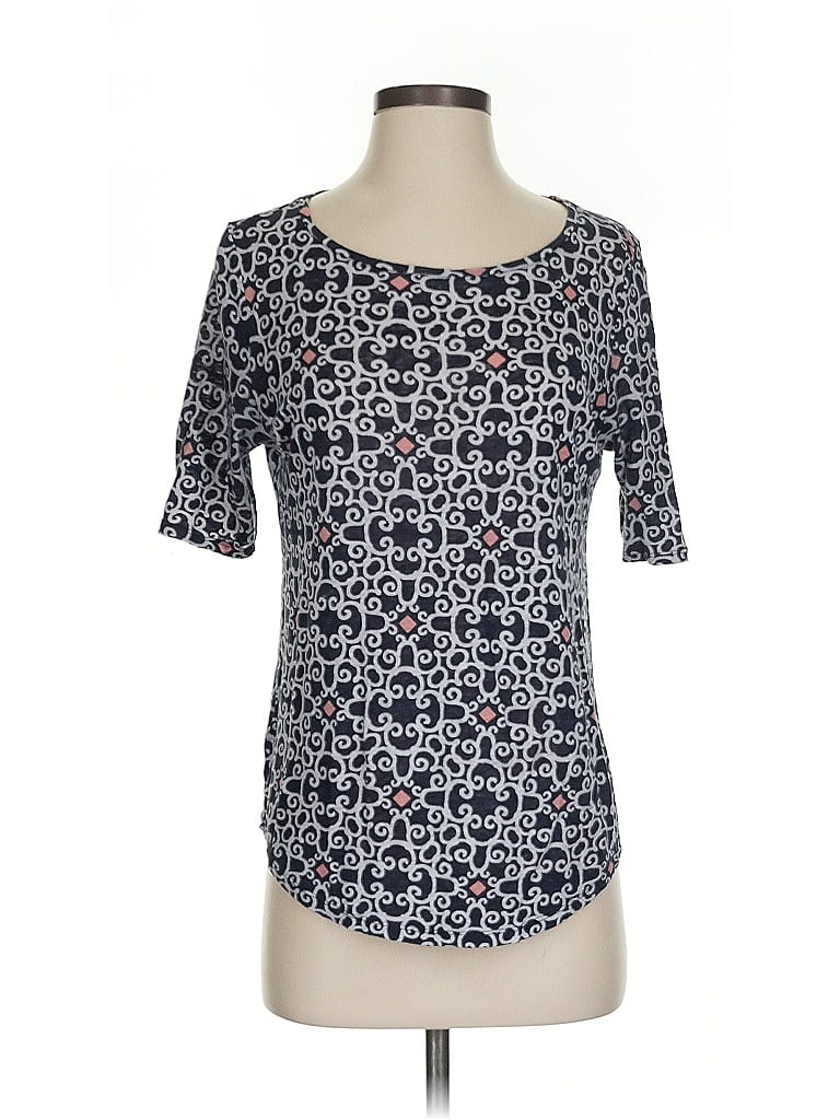 Pre-owned Ann Taylor Loft Short Sleeve Top Blue Square Neckline Tops