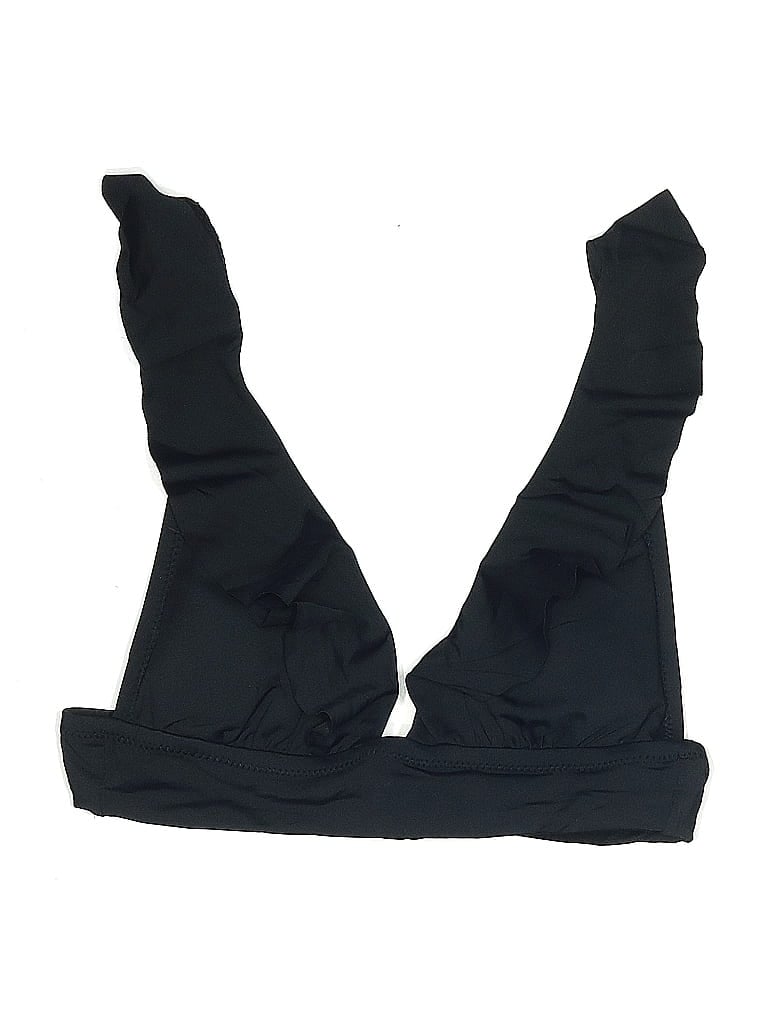 Pre-owned Shade & Shore Swimsuit Top Black Solid Pattern Swimwear