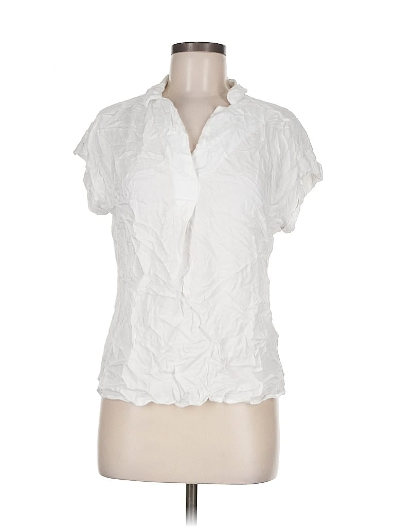 Pre-owned Gap Short Sleeve Blouse In White