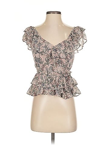 Marissa Webb Collective Floral Ruffle V-Neck Top (view 1)