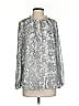 Talbots 100% Polyester Silver Long Sleeve Blouse Size XS - photo 1
