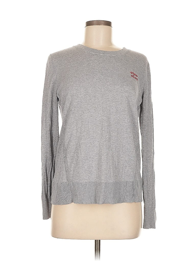 Pre-owned Banana Republic Silk Pullover Sweater In Gray