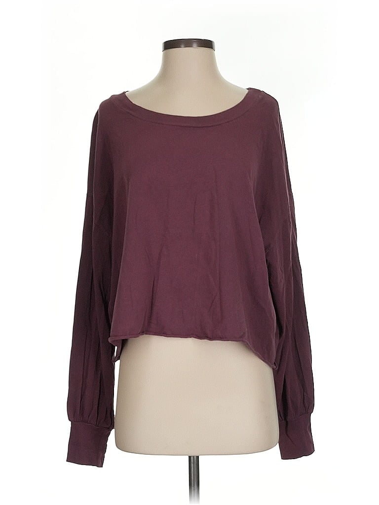 Pre-owned Project Social T Long Sleeve T-shirt In Burgundy