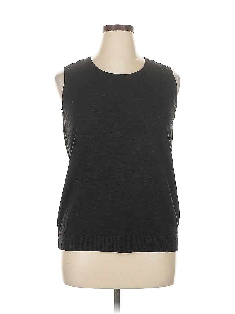 Pre-owned Christopher & Banks Sleeveless Top Gray Boatneck Tops