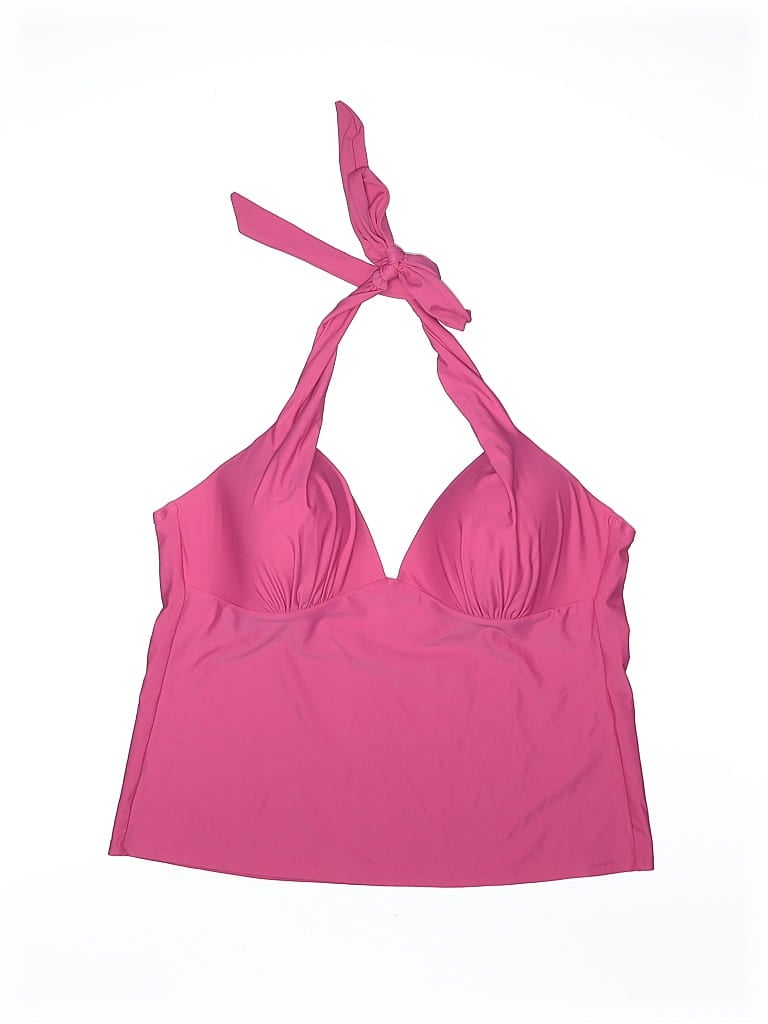 Pre-owned Cupshe Swimsuit Top Pink Solid Pattern Swimwear