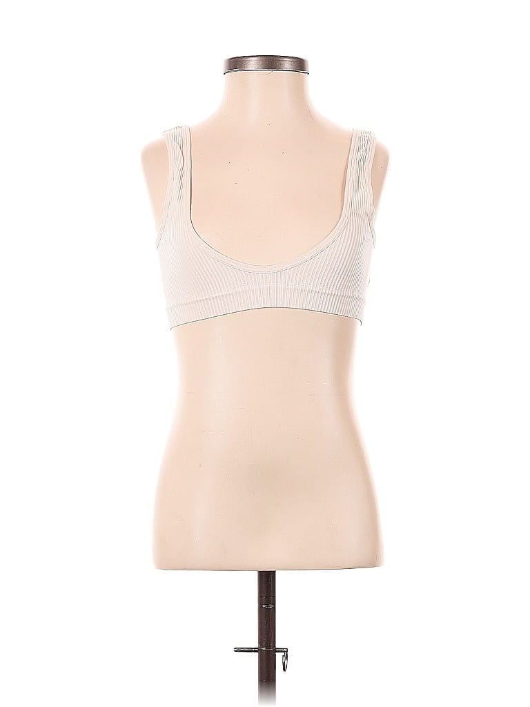 Pre-owned Danskin Tank Top Ivory Strapless Neckline Tops In White