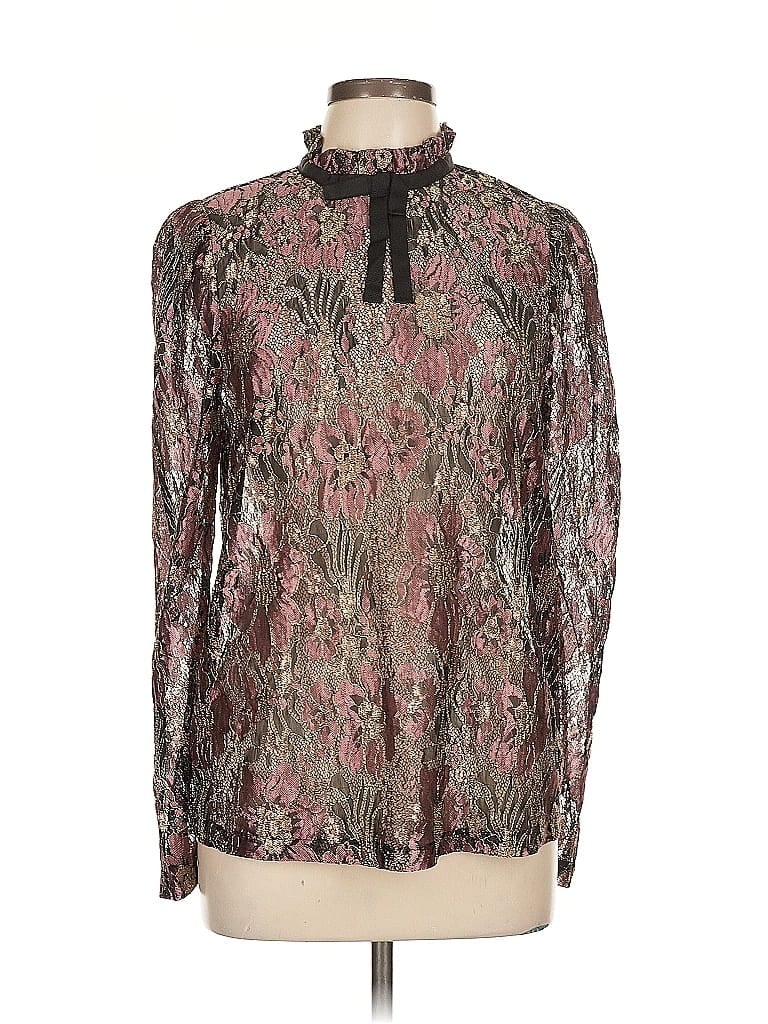 Pre-owned Nissa Long Sleeve Blouse In Black