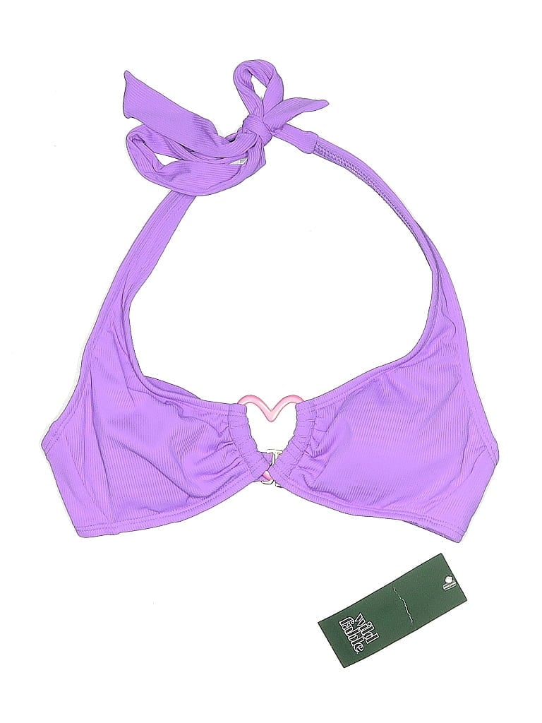 Wild Fable Swimsuit Top Purple Hearts Pattern Swimwear