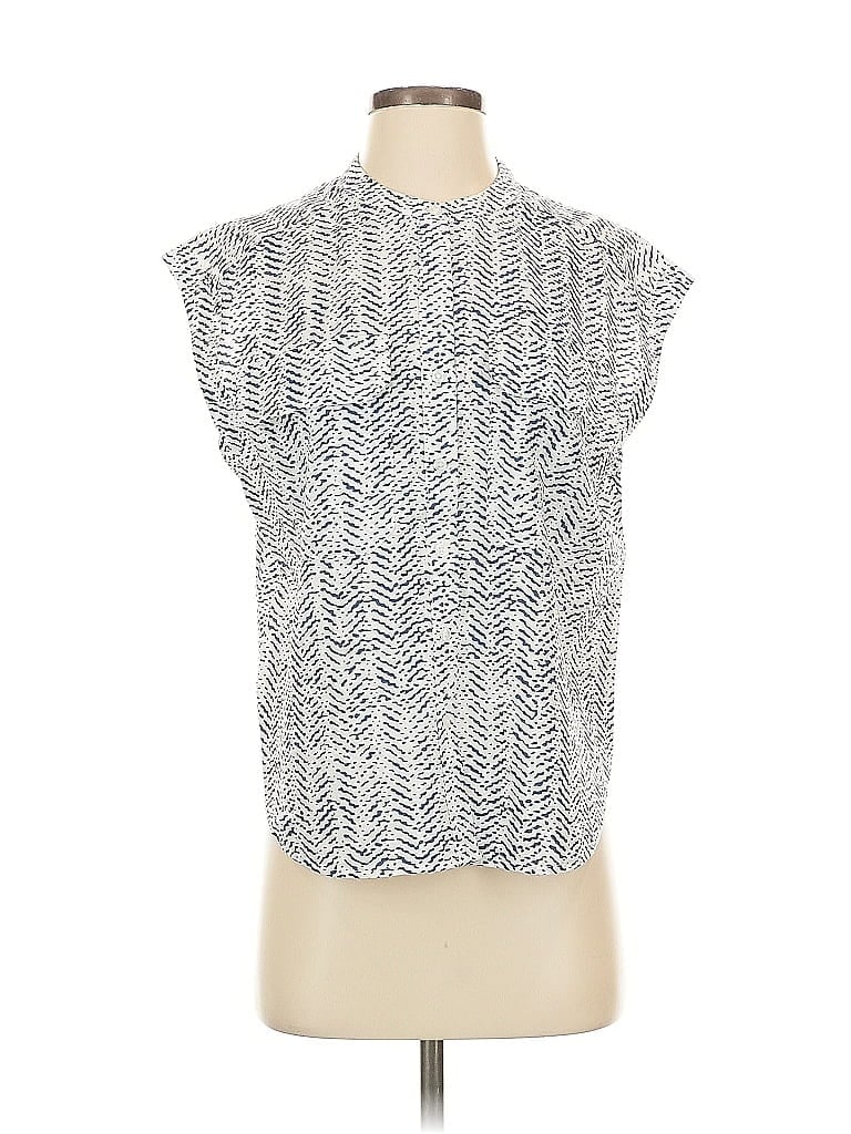 Pre-owned Banana Republic Factory Store Sleeveless Blouse In White