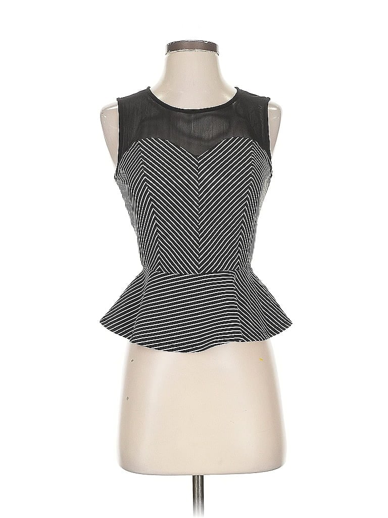 Pre-owned Monteau Sleeveless Top Black Halter Neckline Tops