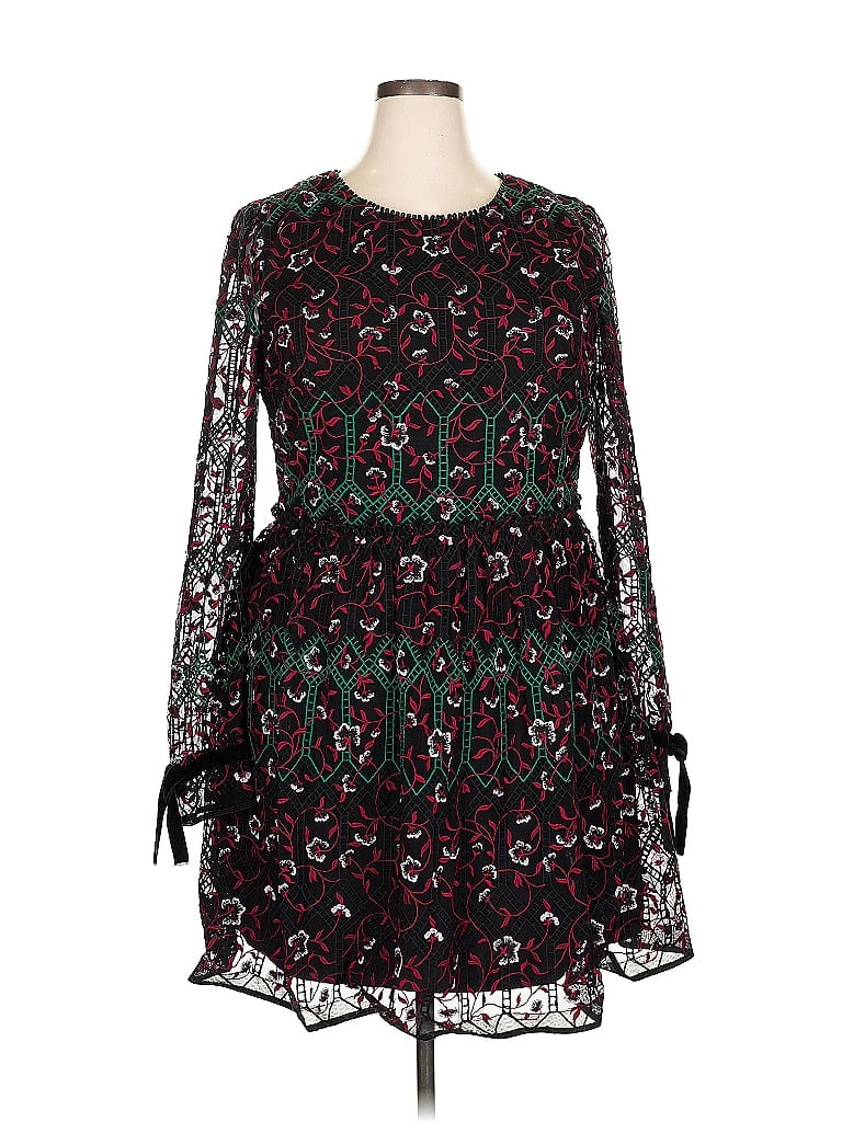 ML Monique Lhuillier 100% Polyester Paisley Black Casual Dress Size 20 - photo 1