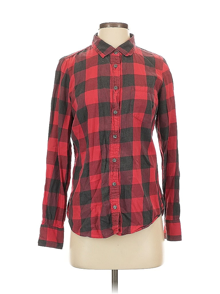 Pre-owned J.crew Factory Store Long Sleeve Button Down Shirt In Red