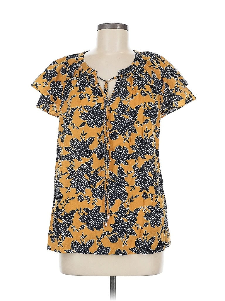 Pre-owned Daniel Rainn Short Sleeve Blouse In Yellow