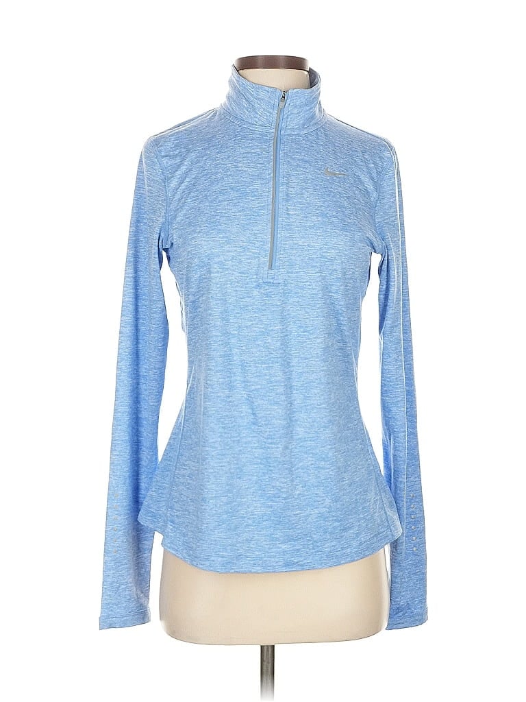 Pre-owned Nike Long Sleeve Top Blue Turtleneck Tops