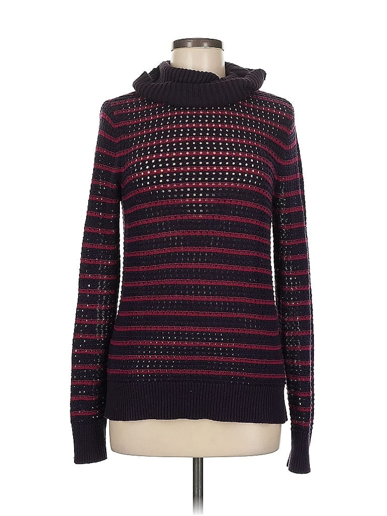 Ann Taylor Factory Stripes Burgundy Turtleneck Sweater Size M - photo 1