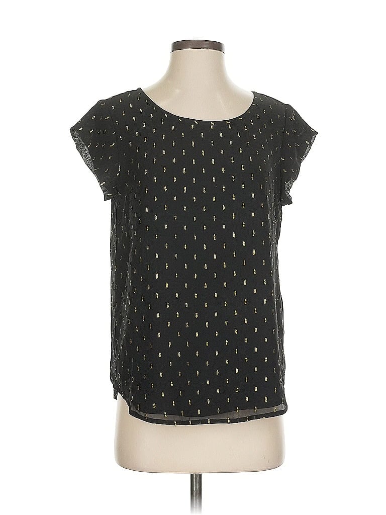 Pre-owned Joie Short Sleeve Blouse In Black