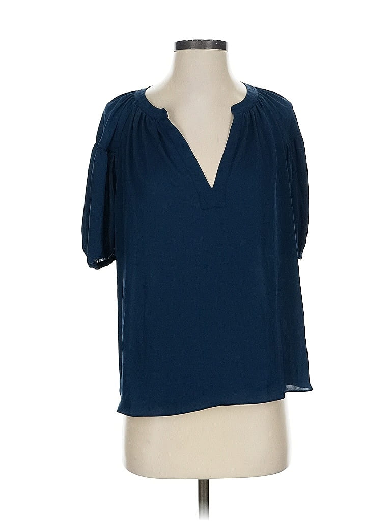 Pre-owned Current Air Short Sleeve Blouse In Blue